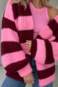 Strickjacke ONLY COZY VIBES burgundy/rosa