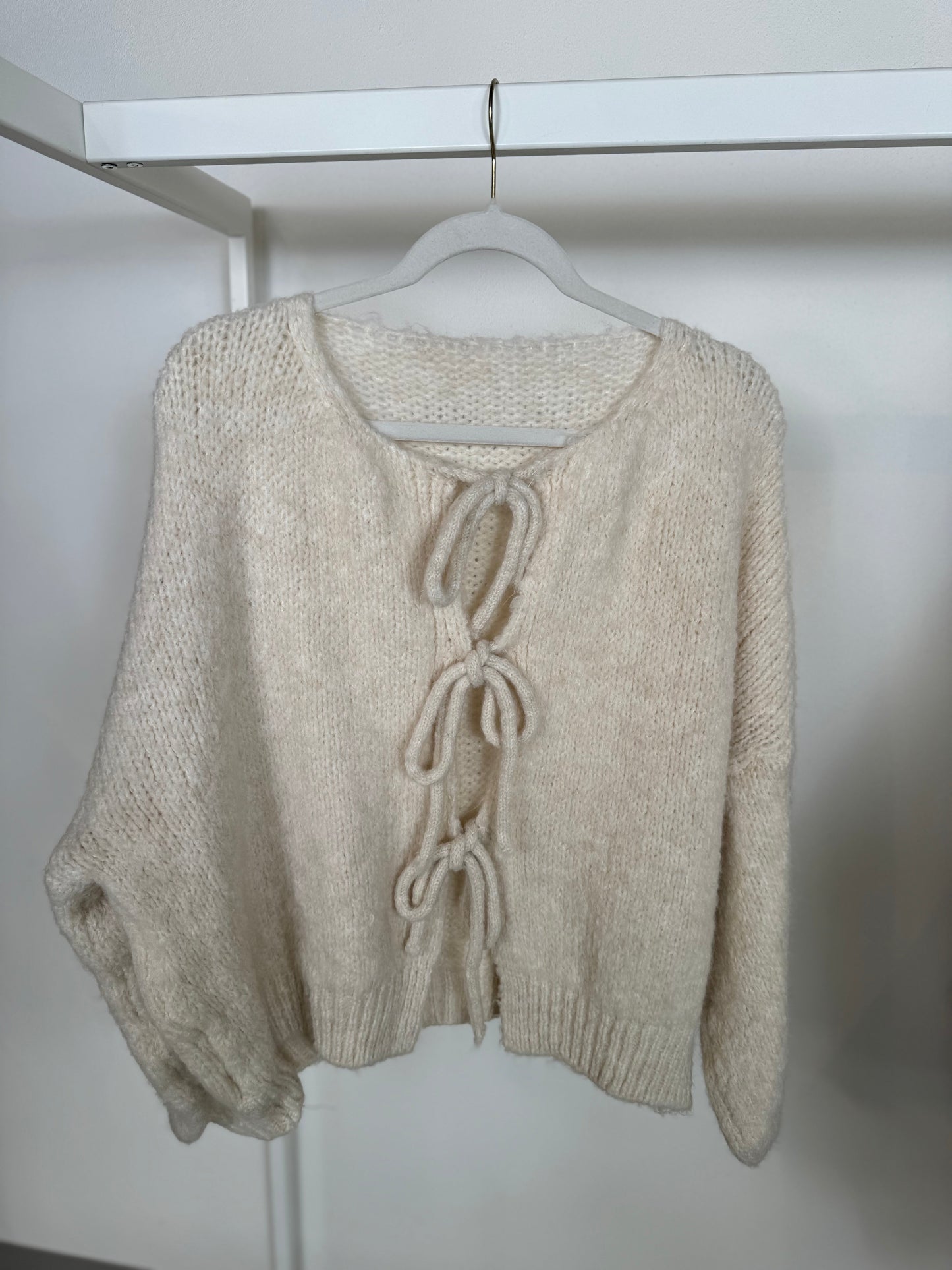 Strickjacke zum binden creme 7003-3073