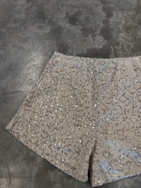 Sparkle Shorts Elegance mit elastischem Bund Champagner