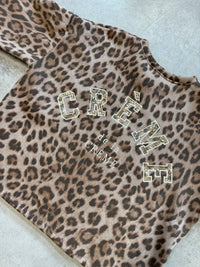 Sweater mit Rückenstickerei CREME DE LA CREME LEO Taupe/Chocolate