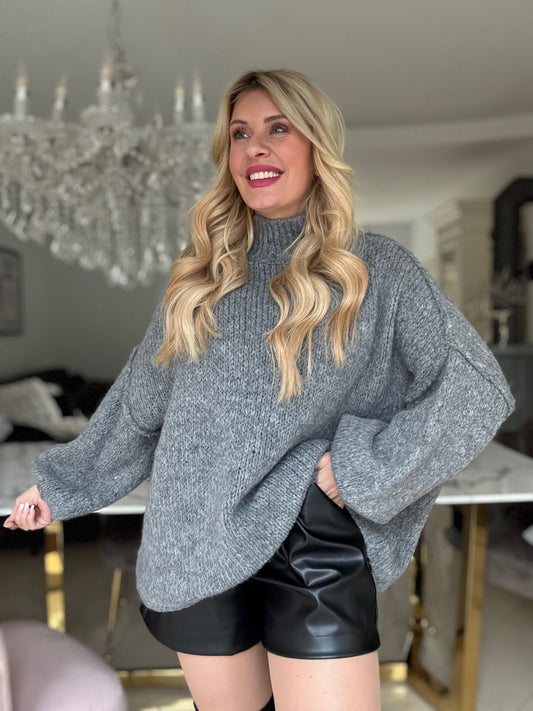 Pullover super weich in grau 7017-10591