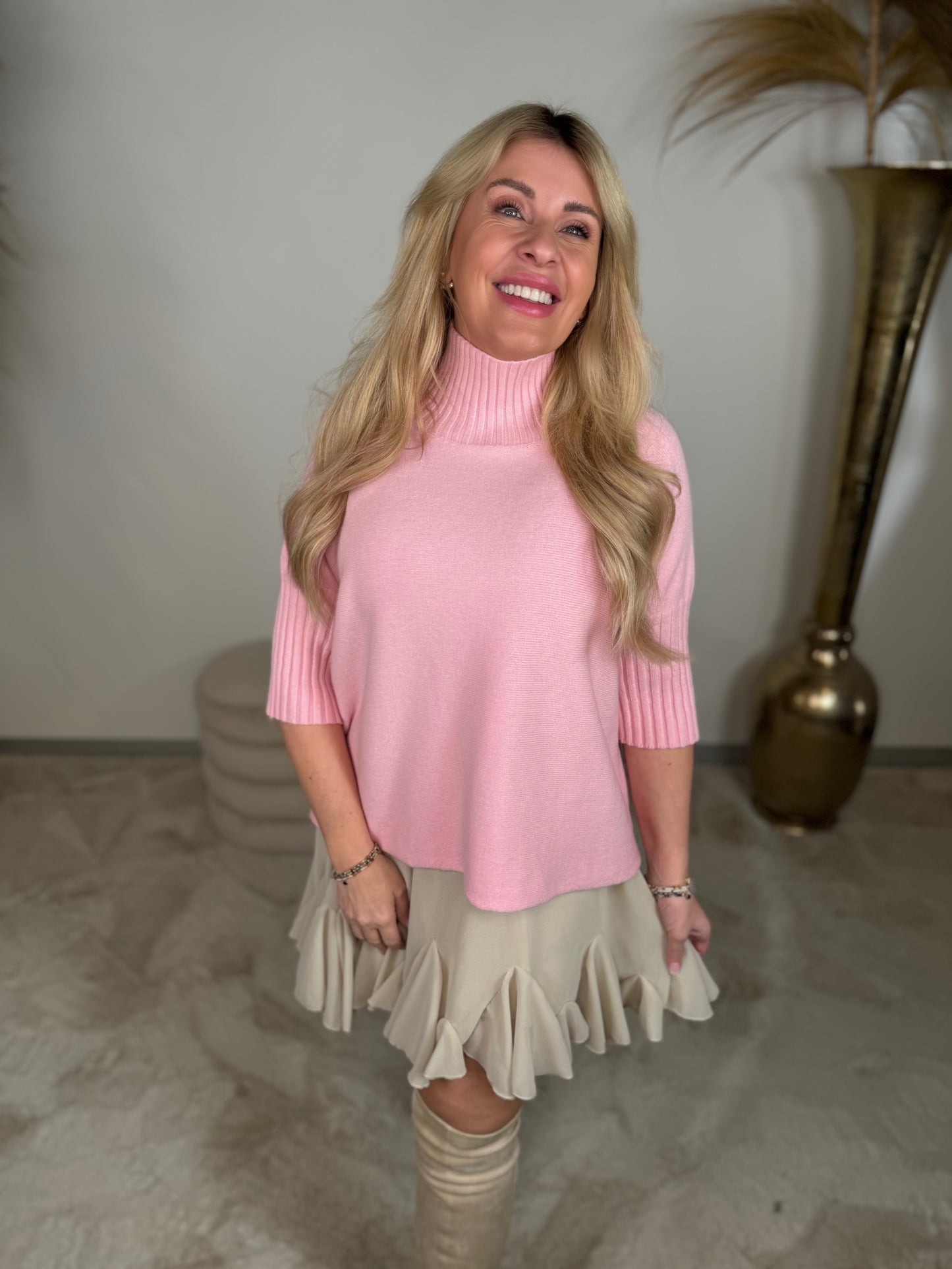 Pullover 7089-1024 Turtle Neck, 3/4 Arm rosa