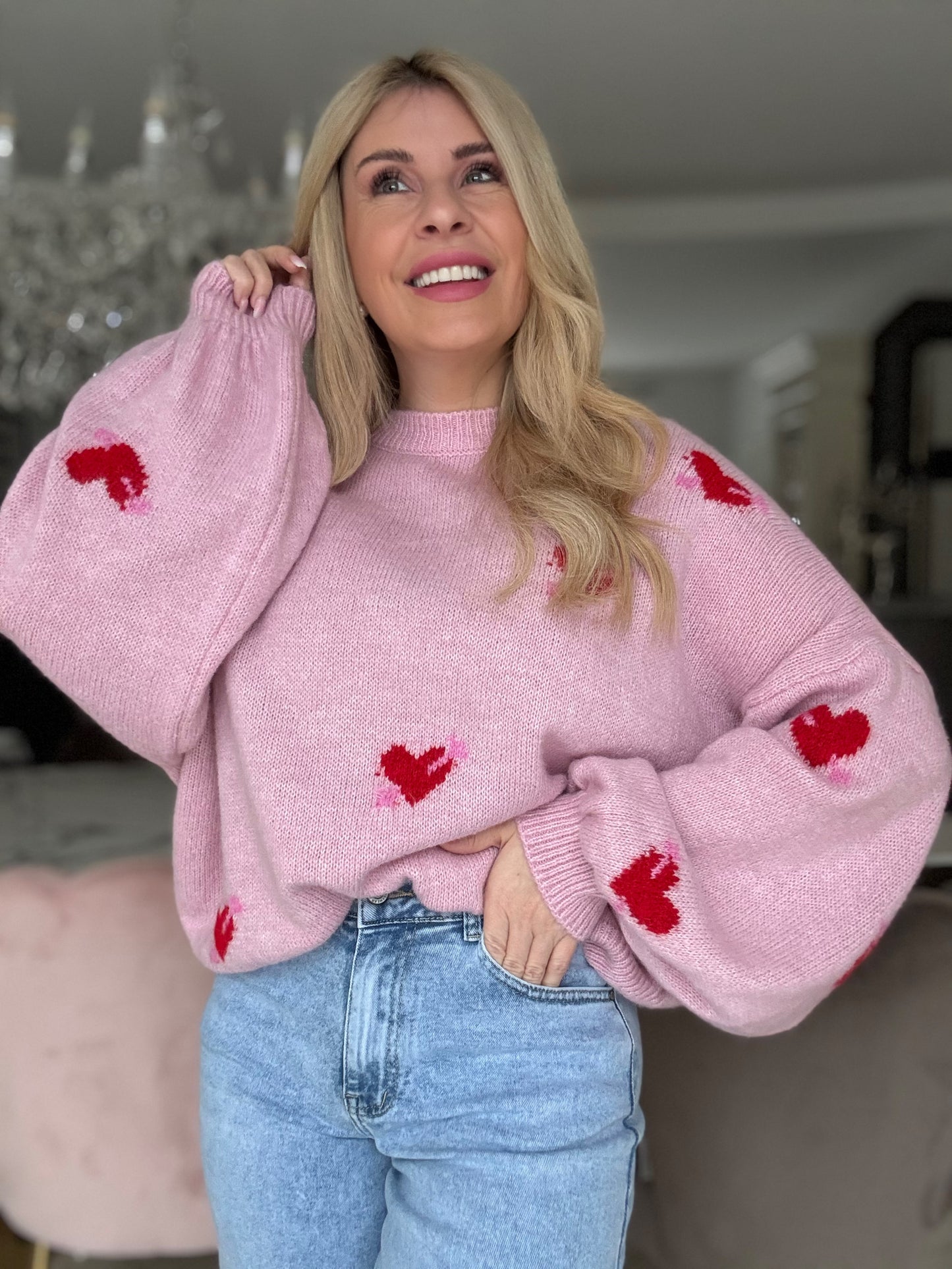 Pullover mit Herz&Pfeil rosa 7003-50908