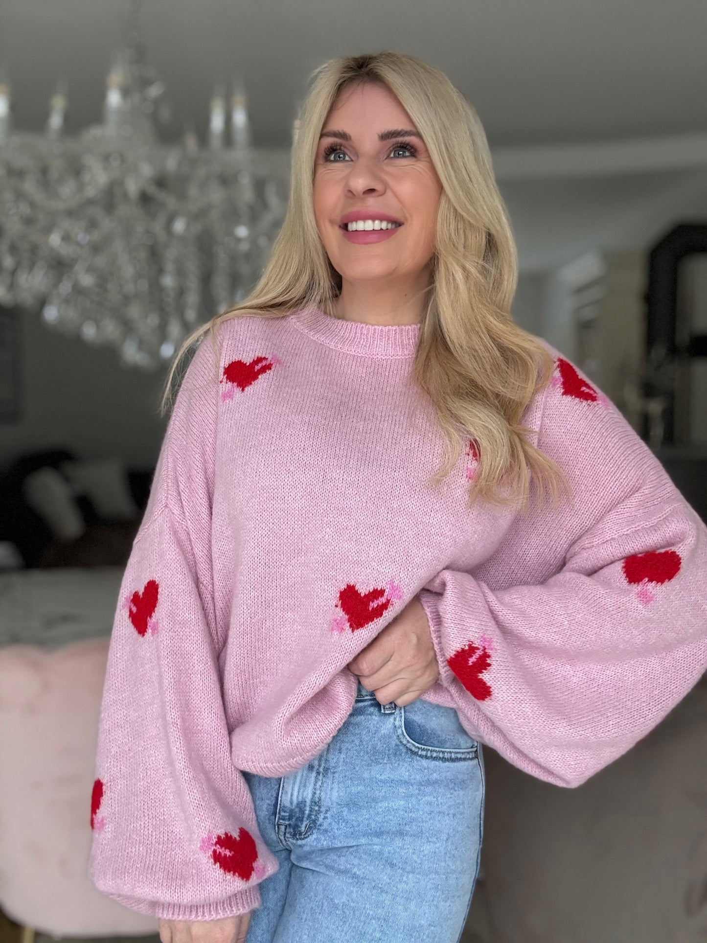 Pullover mit Herz&Pfeil rosa 7003-50908