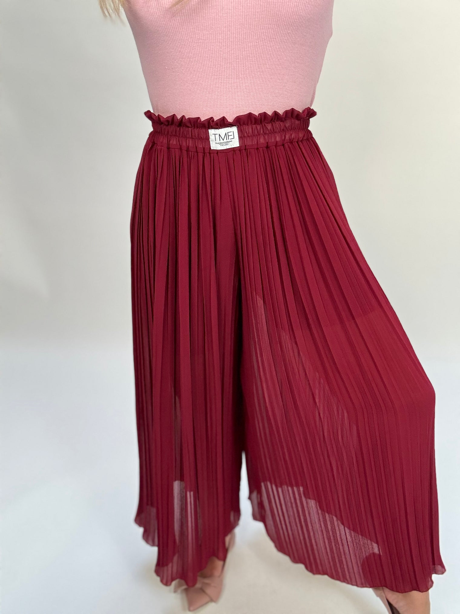 Signature Plisseehose mit Patch BURGUNDY