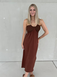 Neckholder Kleid braun IBIZA LOVE