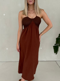 Neckholder Kleid braun IBIZA LOVE