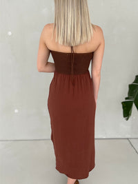 Neckholder Kleid braun IBIZA LOVE