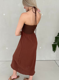 Neckholder Kleid braun IBIZA LOVE
