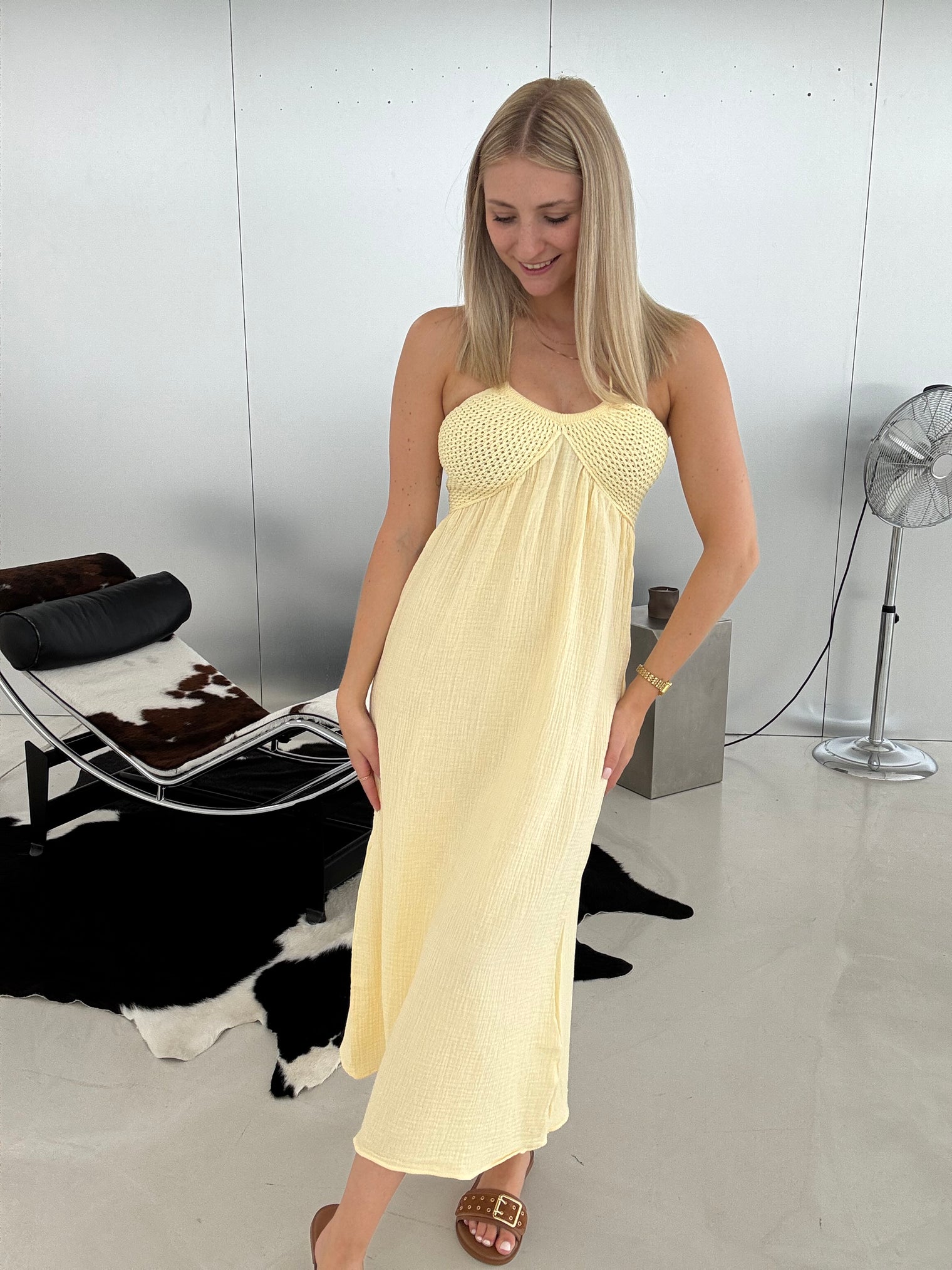 Neckholder Kleid gelb IBIZA LOVE