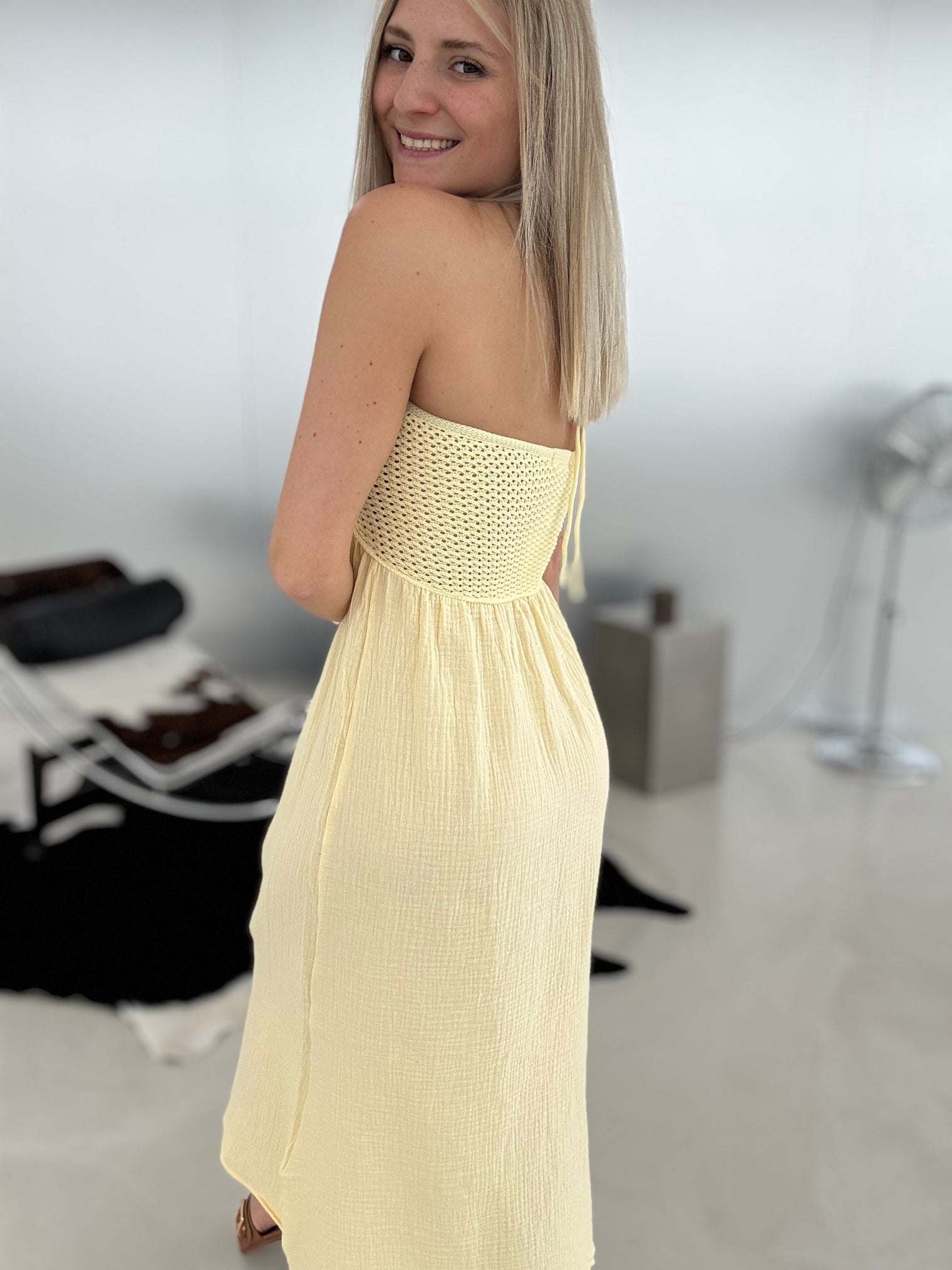 Neckholder Kleid gelb IBIZA LOVE