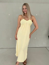 Neckholder Kleid gelb IBIZA LOVE