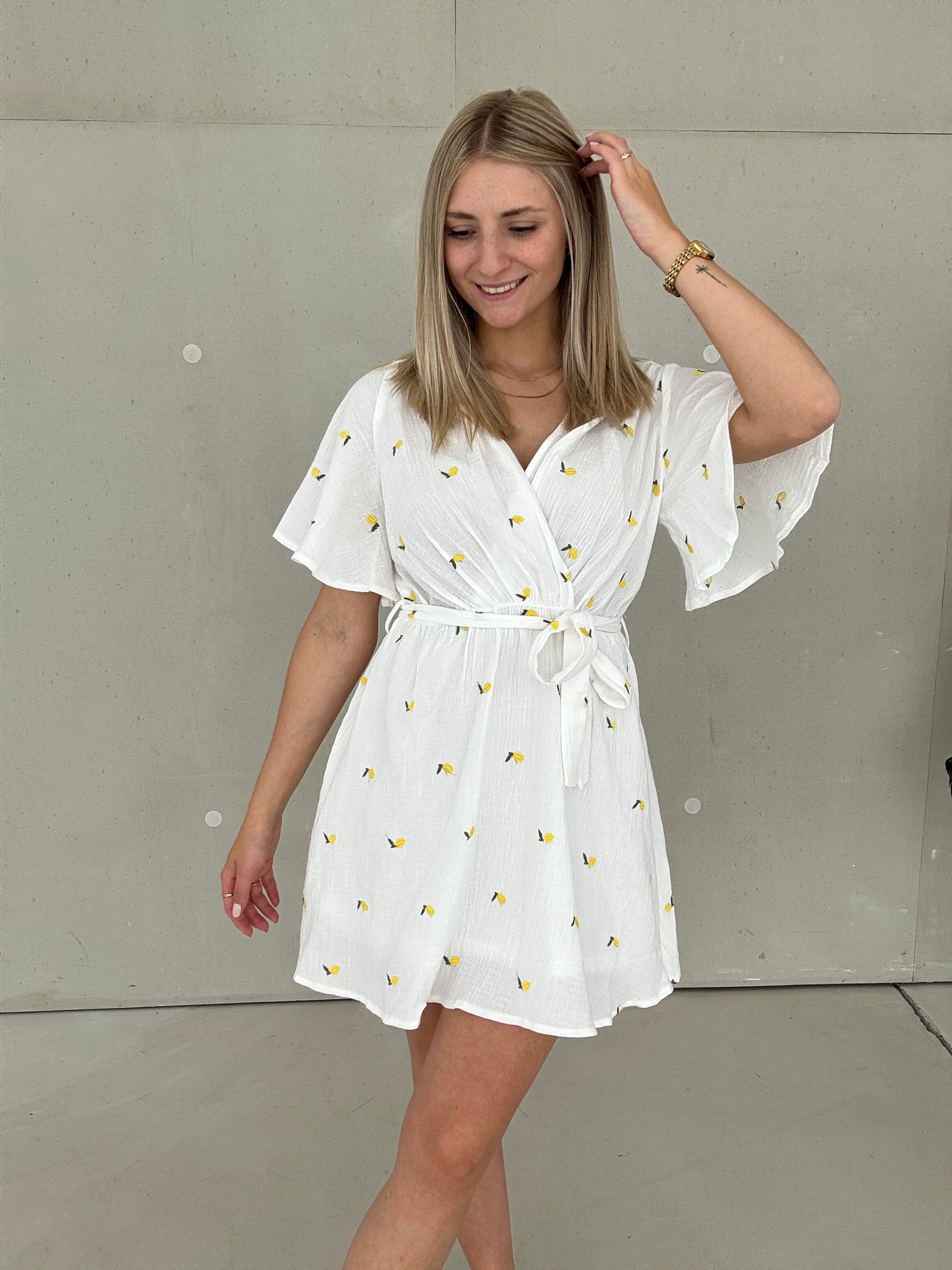 Musselin Kleid weiß LEMONS