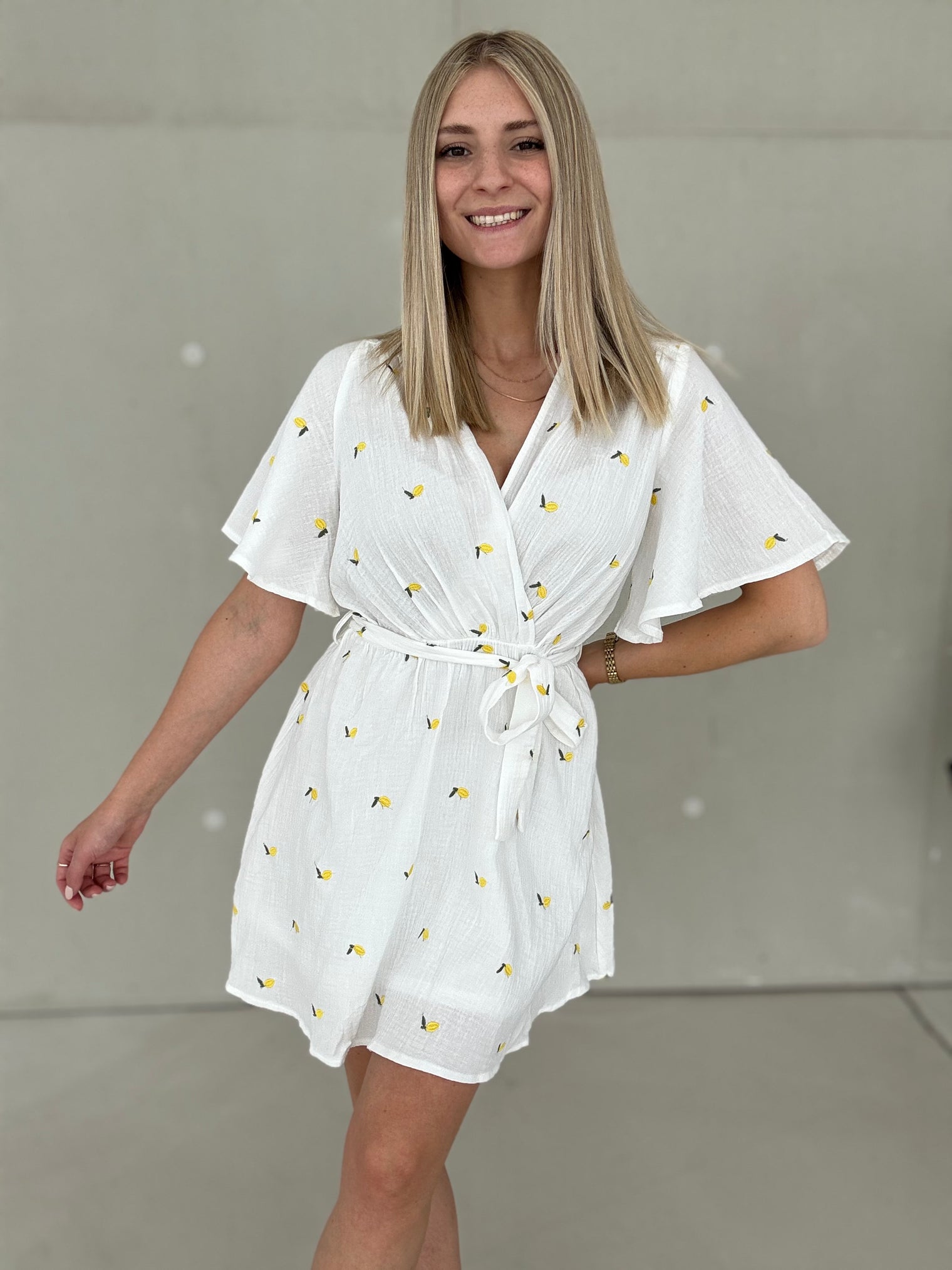 Musselin Kleid weiß LEMONS