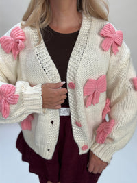 Strickjacke BOWS rose