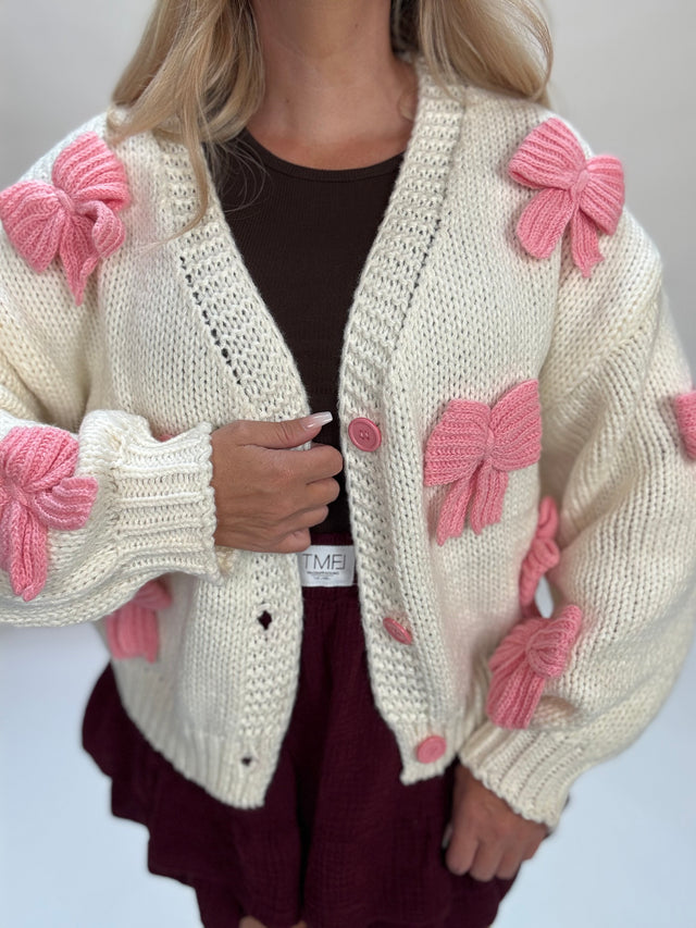 Strickjacke BOWS rose