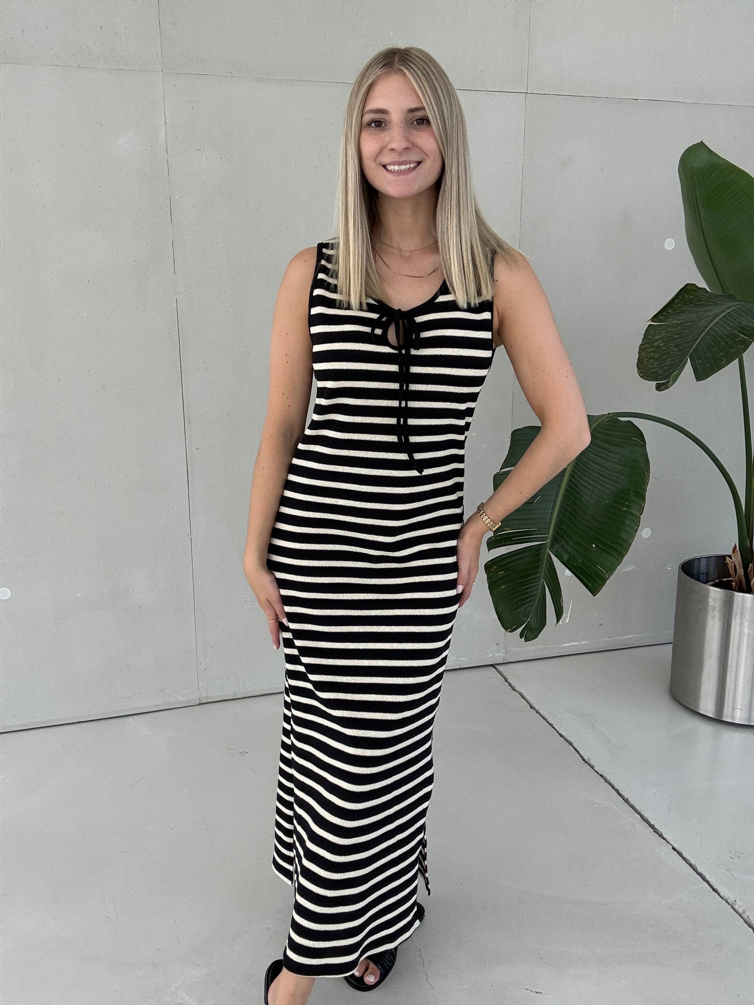 Kleid CASUAL CITY STROLL schwarz/creme