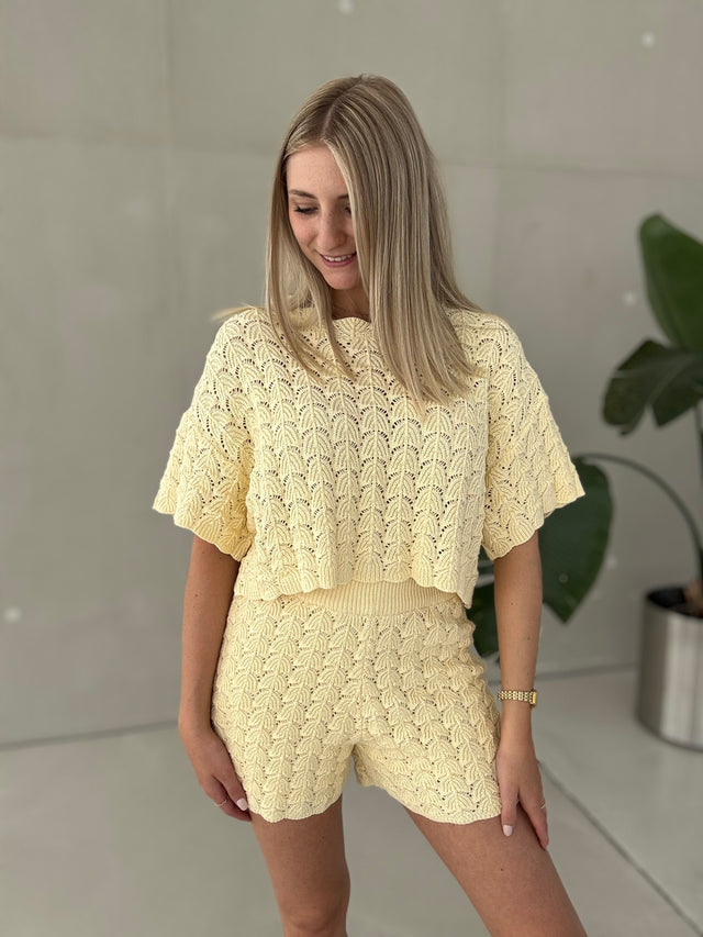 Häkelshorts SOFT BOHO buttermilk lemon