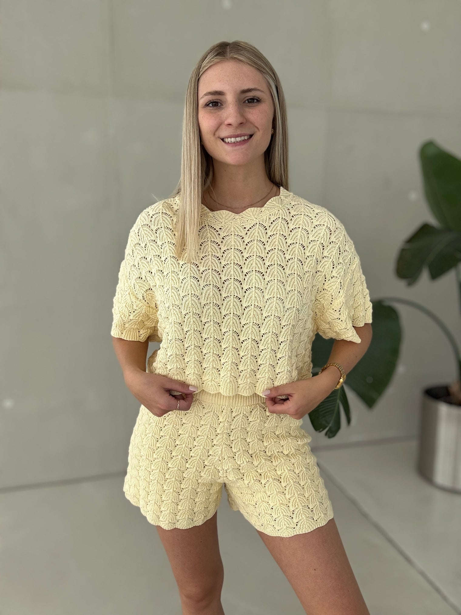 Häkelshorts SOFT BOHO buttermilk lemon