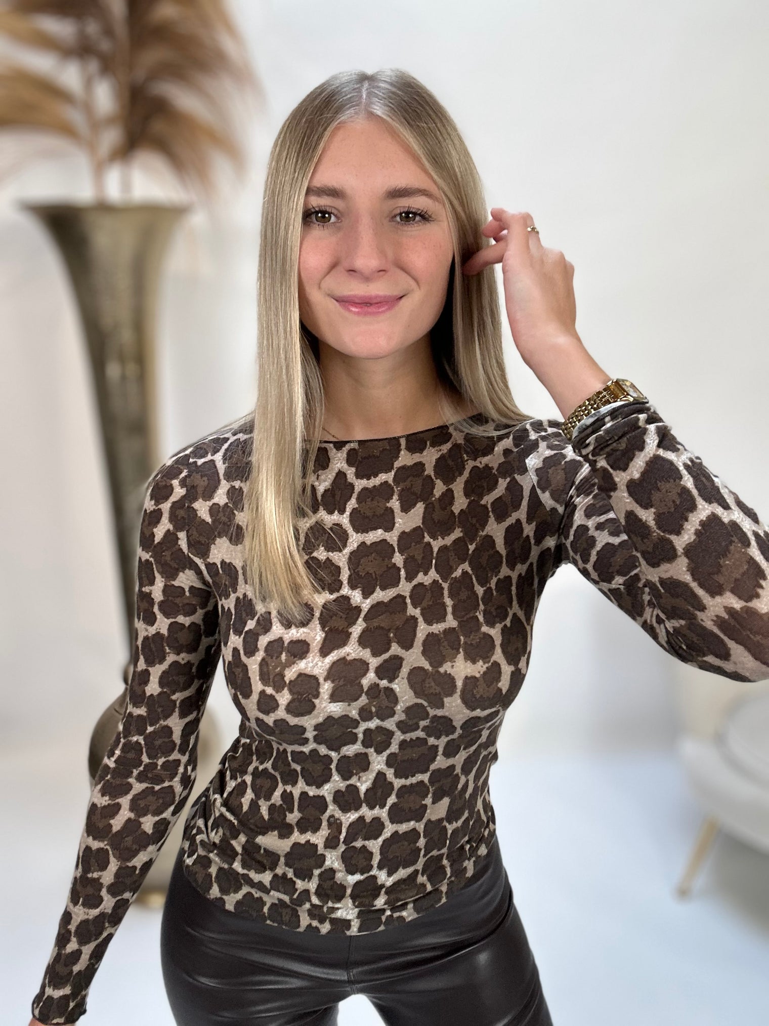 Stretchy Cashmere Langarmshirt WARM LEO luxuriöse Qualität