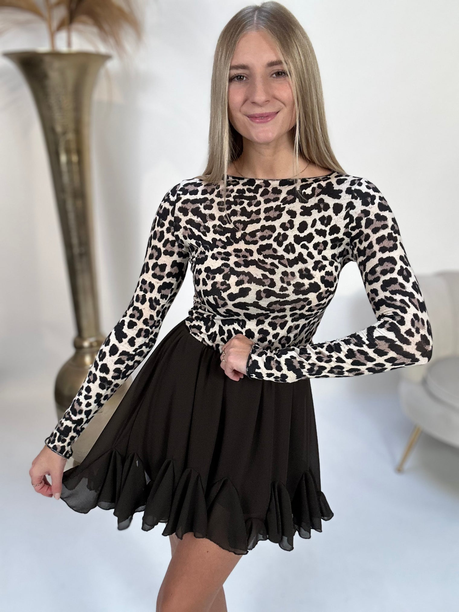 Stretchy Cashmere Langarmshirt LEO luxuriöse Qualität