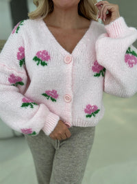 Strickjacke SWEET FLOWER ballerina rosa