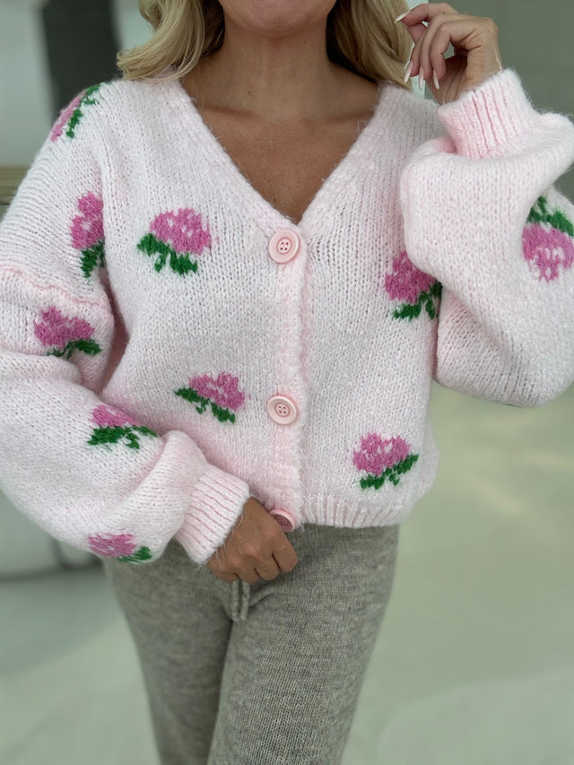 Strickjacke SWEET FLOWER ballerina rosa