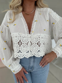 Musselin Bluse weiß LEMONS