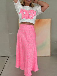 Rock mit Seide rosa LEO LOVER hot pink