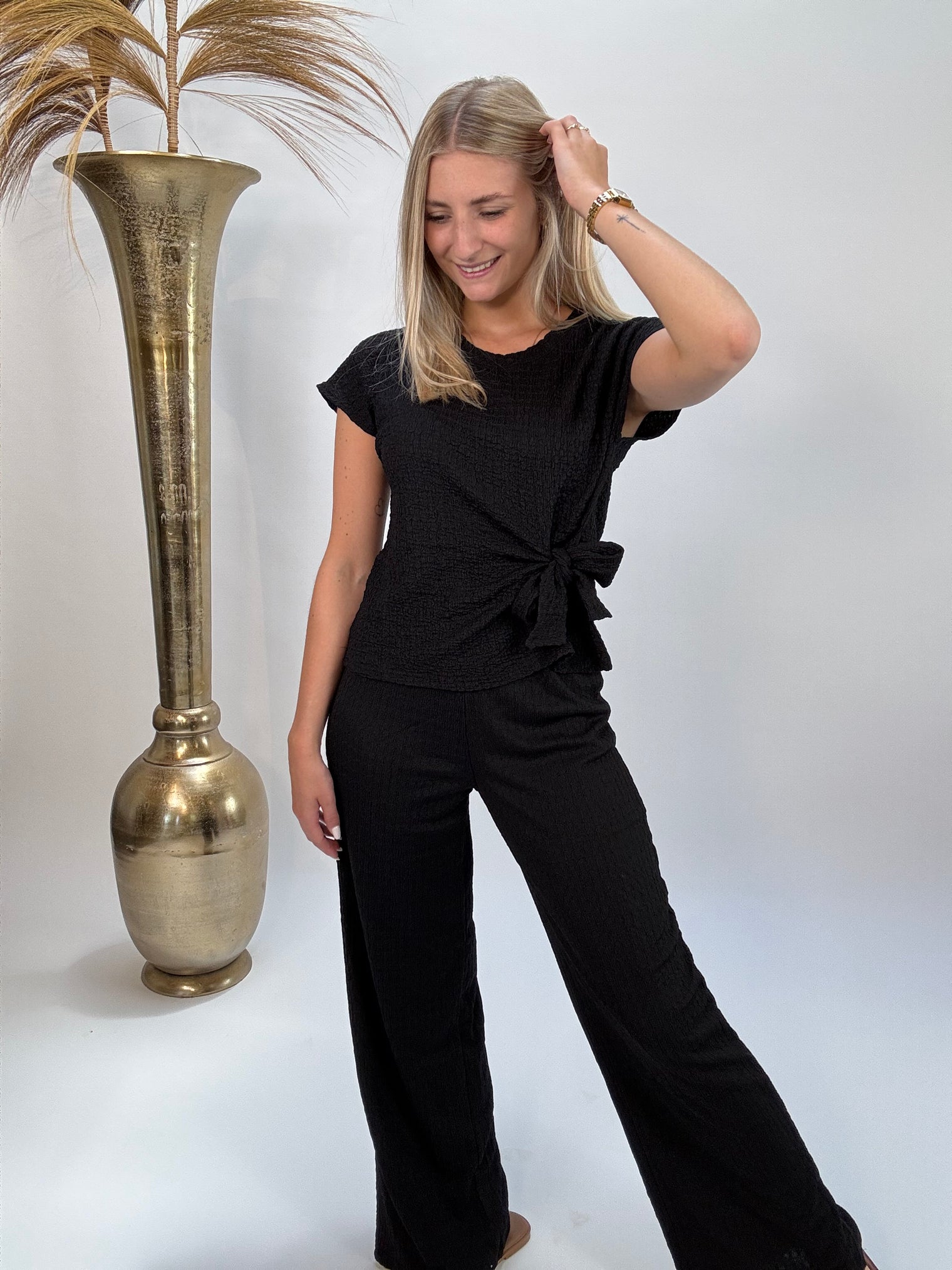 Hose SOFT CORE schwarz aus Crêpe Stoff