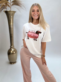 Statement Shirt HOT DOG weiß