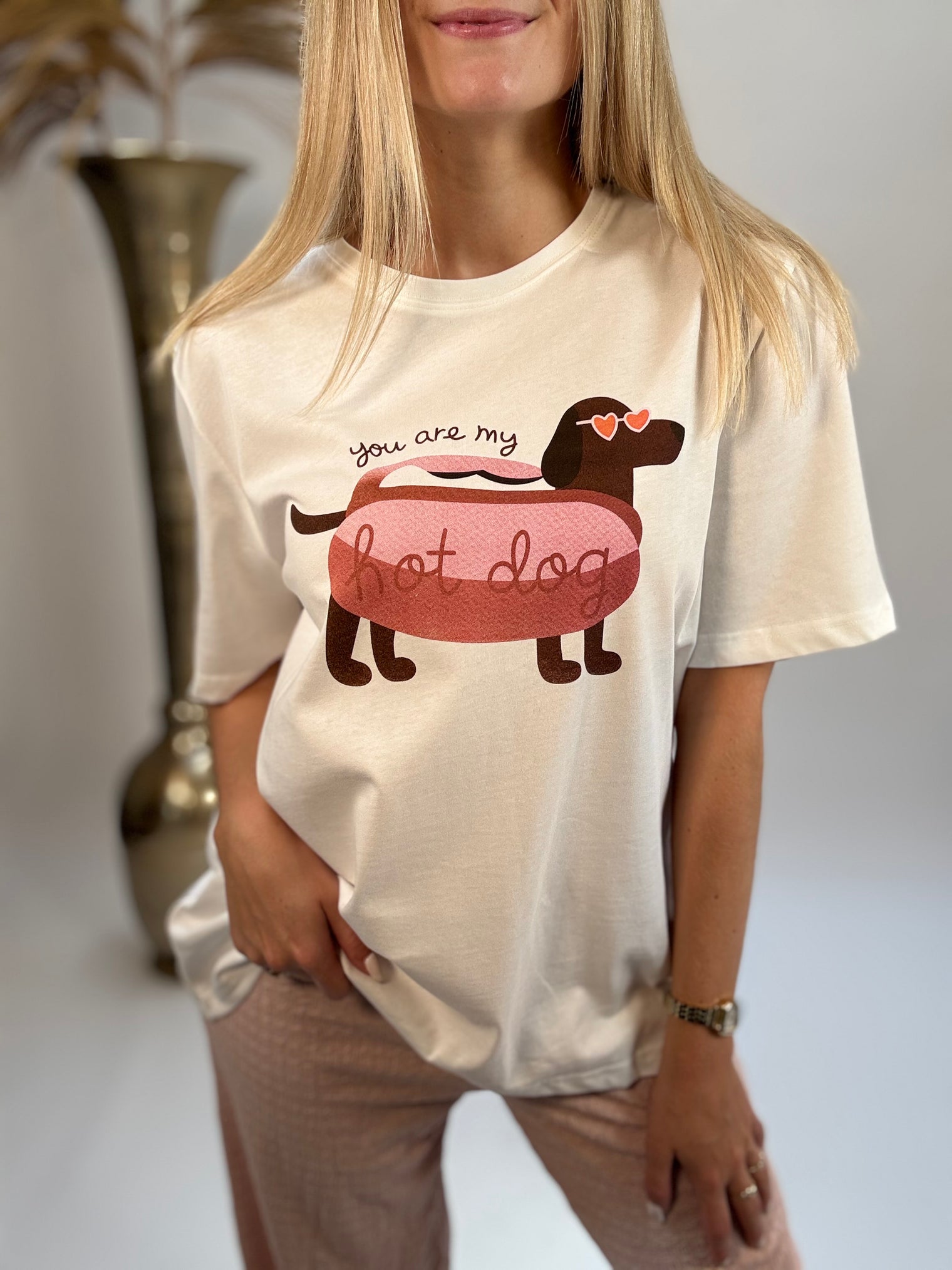 Statement Shirt HOT DOG weiß