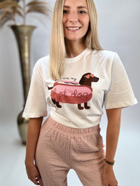 Statement Shirt HOT DOG weiß