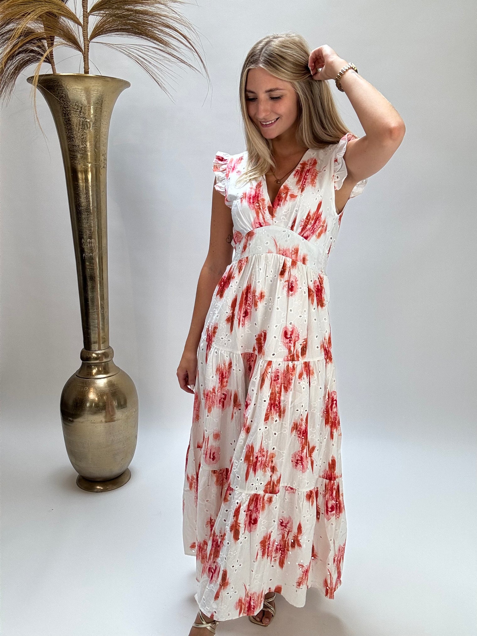 Kleid SUNLIT BLOSSOM mit Lochspitze