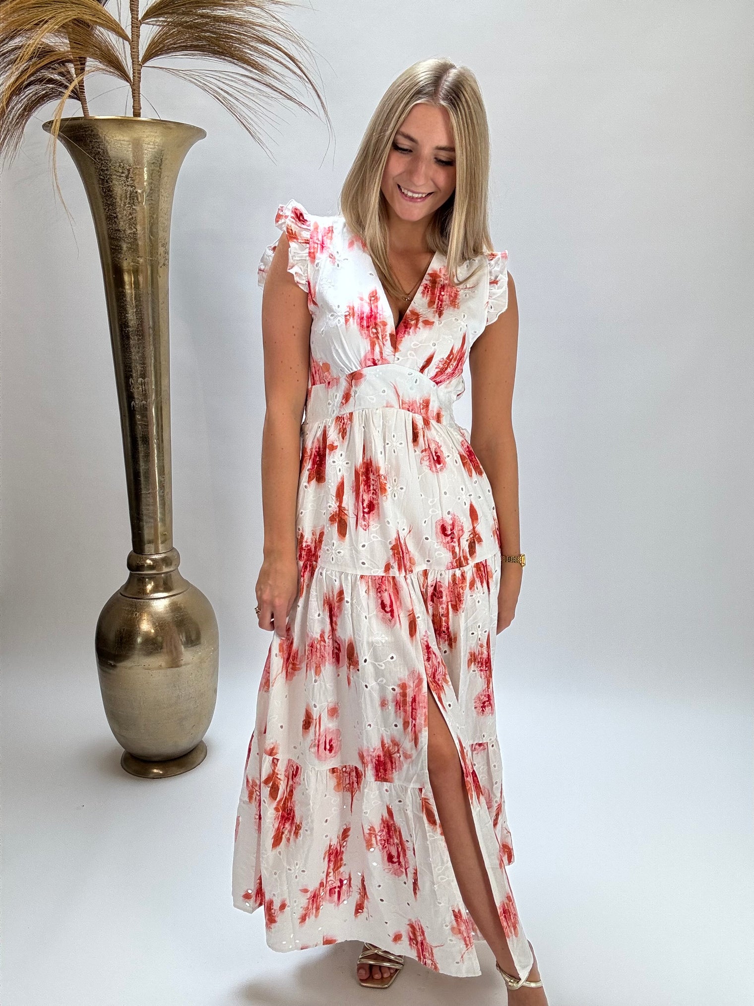 Kleid SUNLIT BLOSSOM mit Lochspitze