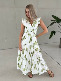 Kleid GREEN ROMANCE mit Lochspitze