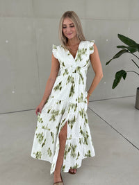 Kleid GREEN ROMANCE mit Lochspitze