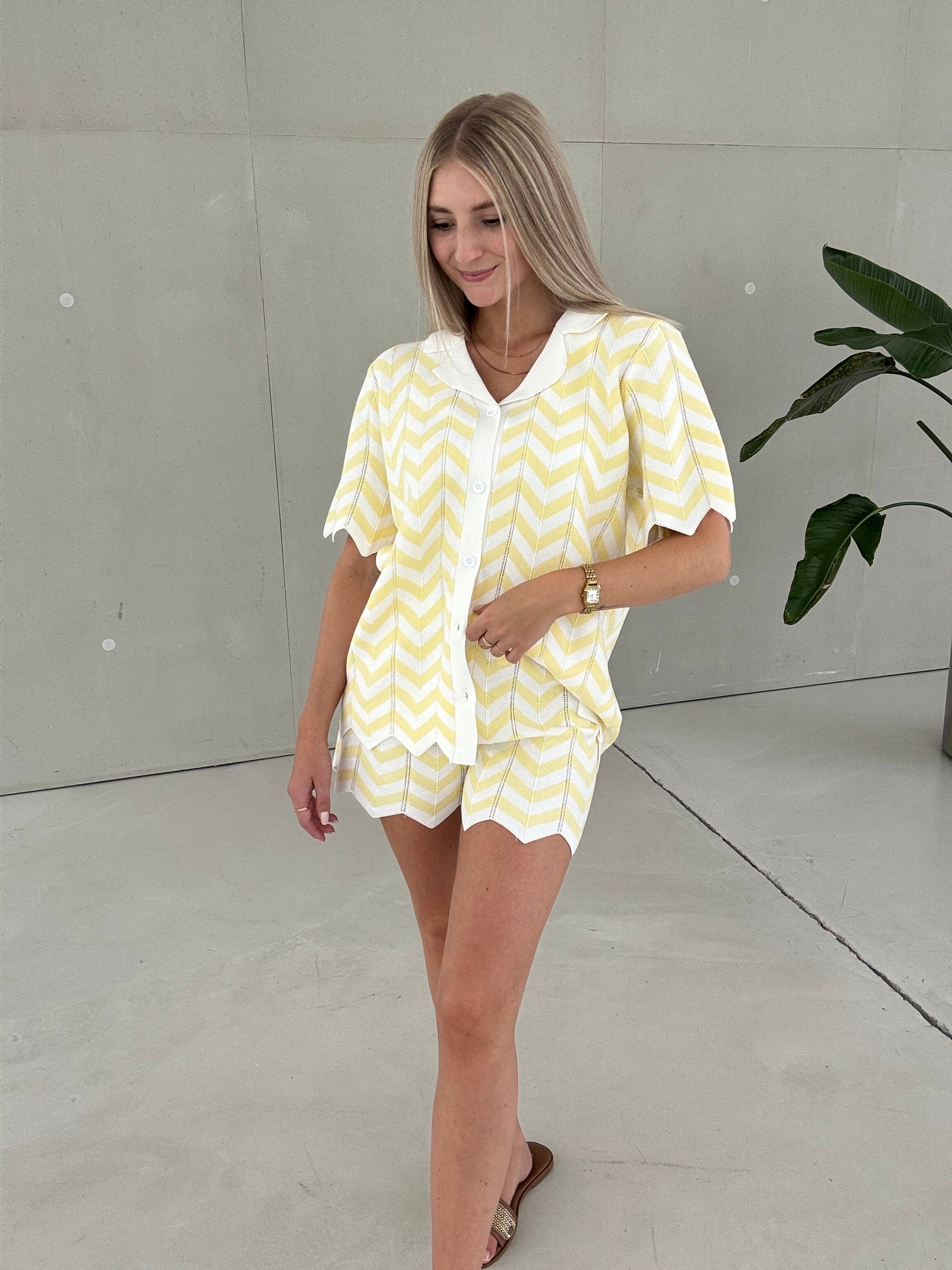 Häkelshorts WAVY VIBES weiß/buttermilk yellow
