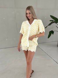 Häkelshorts WAVY VIBES weiß/buttermilk yellow