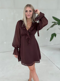 Kleid ROMANTIC VOLANTS braun