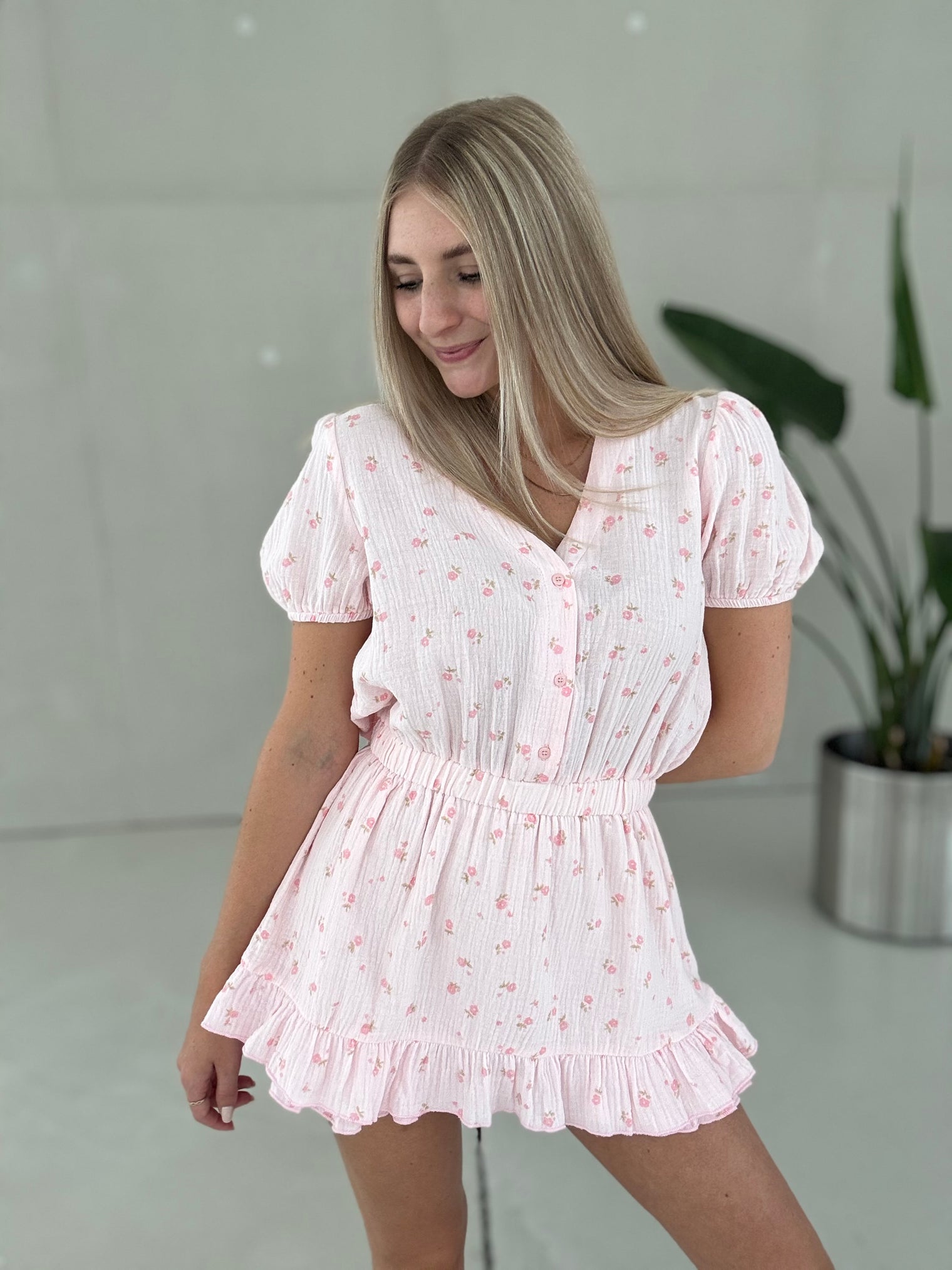 Musselin Jumpsuit LITTLE FLOWER rose