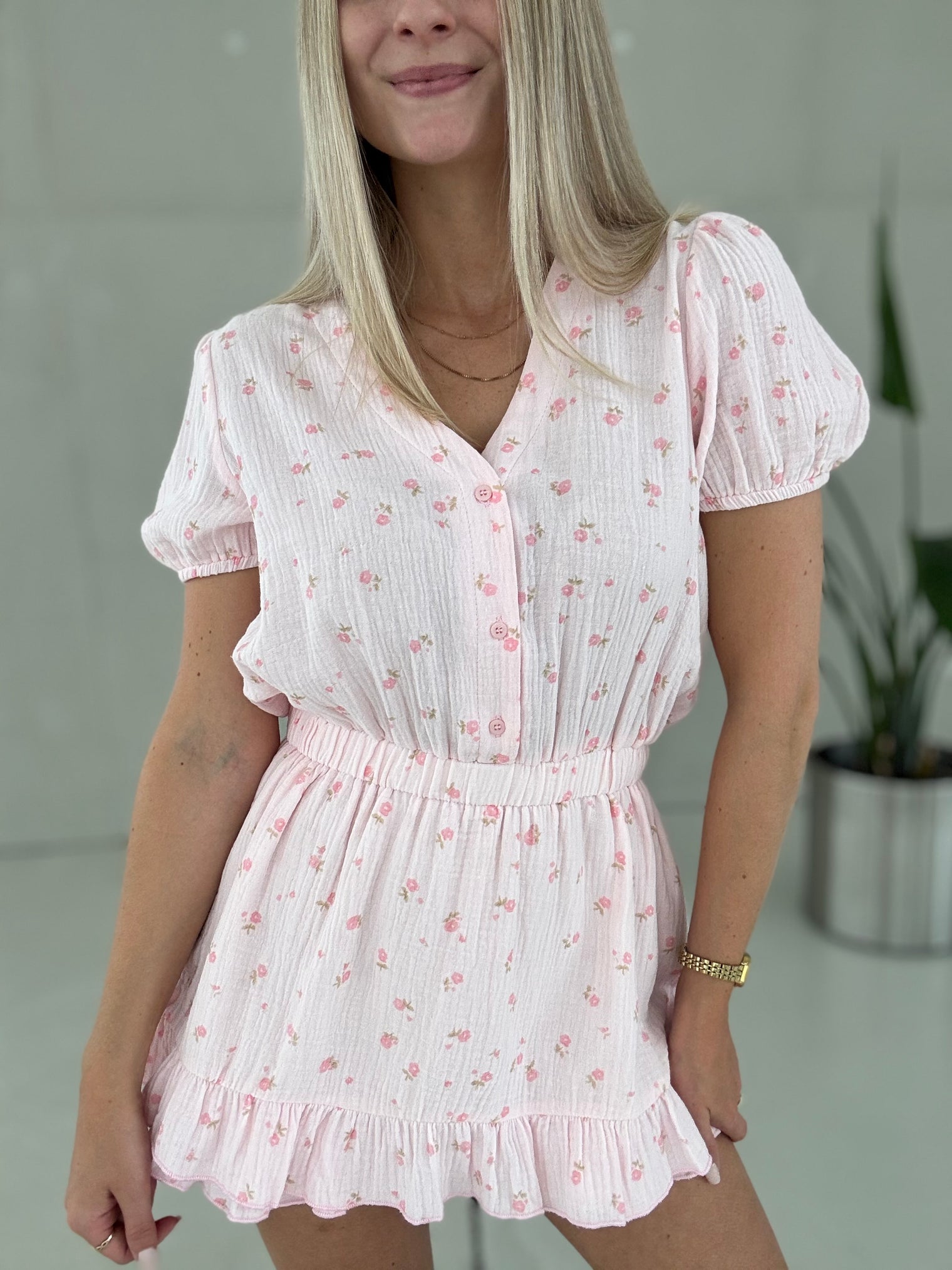 Musselin Jumpsuit LITTLE FLOWER rose