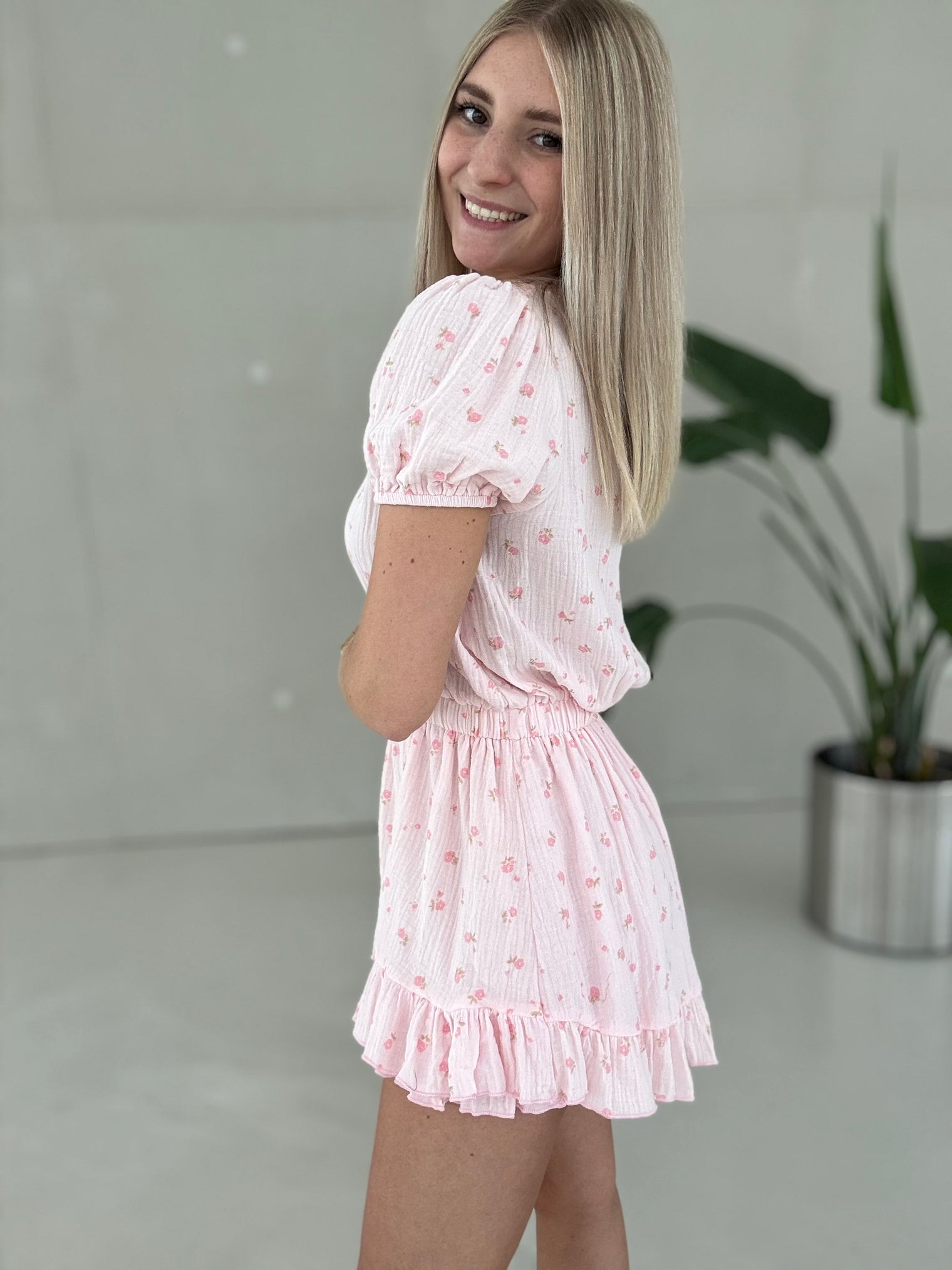 Musselin Jumpsuit LITTLE FLOWER rose