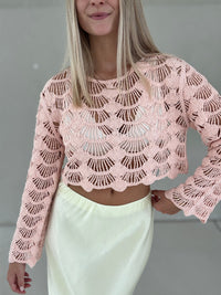 Häkeloberteil BOHO FLAIR altrosa