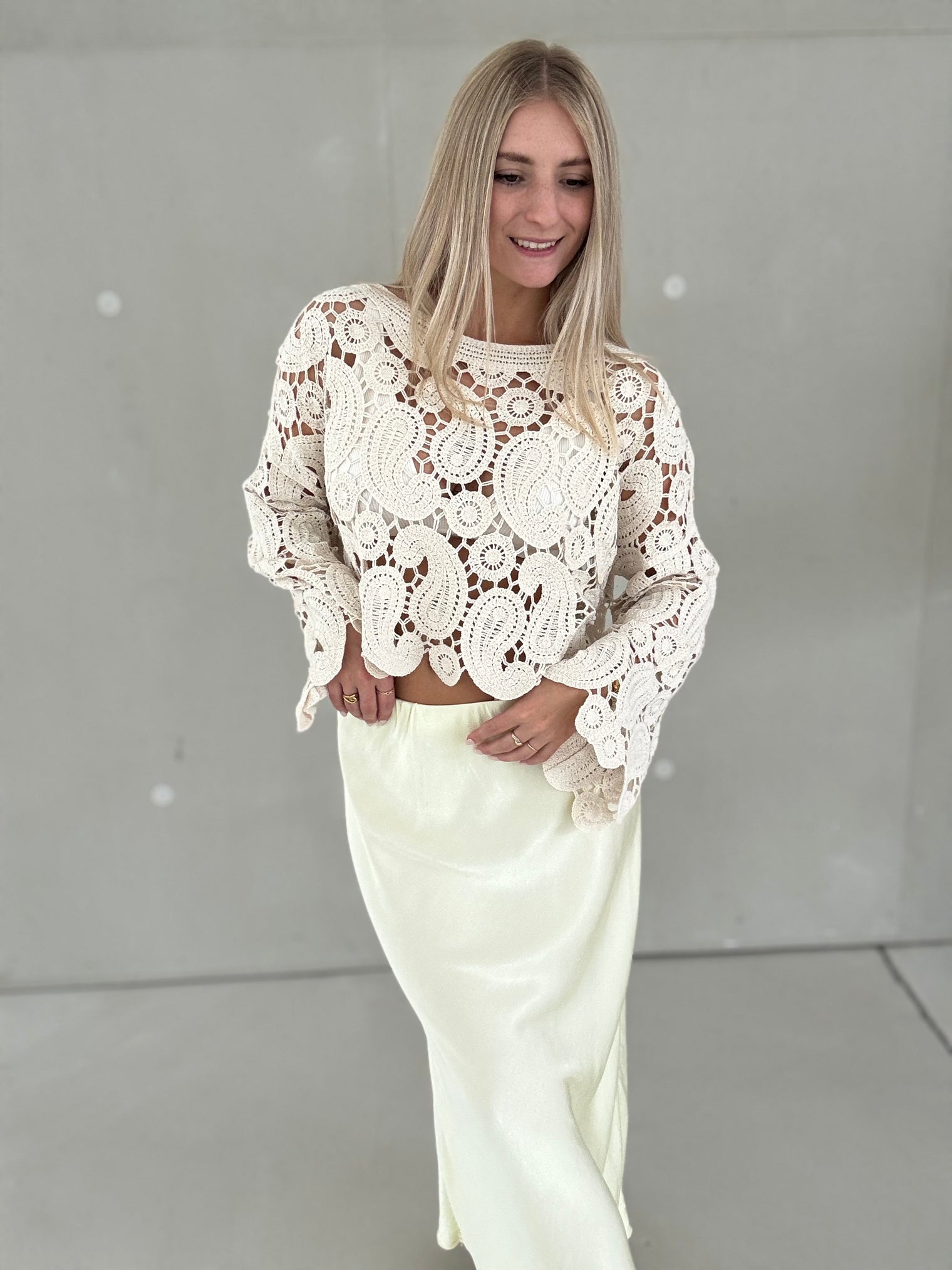 Häkeloberteil BOHO CHIC beige