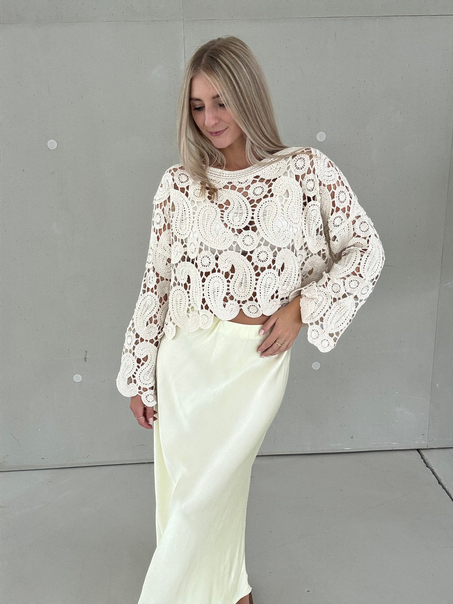 Häkeloberteil BOHO CHIC beige