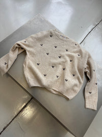 Strickpullover beige BOWS dark coffee