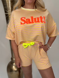 Shorts hellrosa STRIPE IT UP gelb