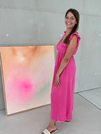 Signature Musselin Kleid FUCHSIA