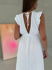 Signature Musselin Kleid WHITE
